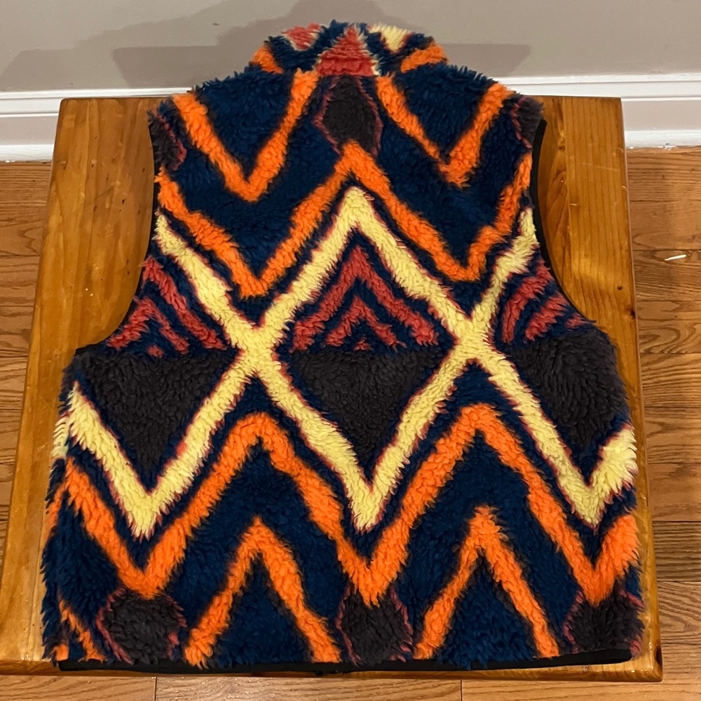 Zara DNWR Patterned Fleece Aztec Teddy Vest Colorful Chevron Large - Picture 5 of 8